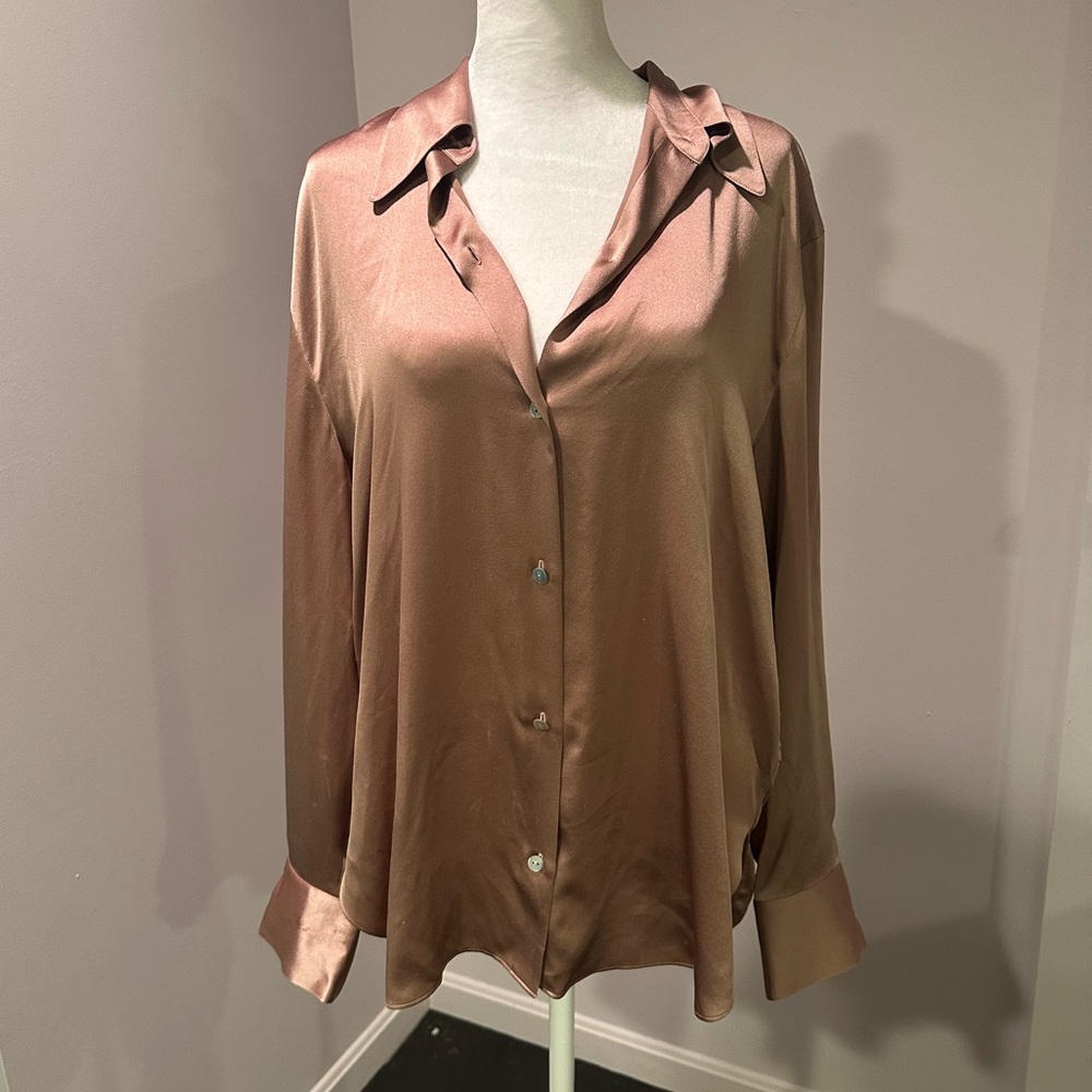 Vince Women's Silk Button Down Shirt